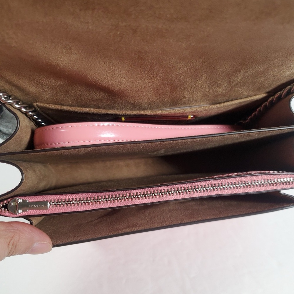 ‼️LAST One NWT Coach Klare Crossbody Bag In Signature Leather  Silver/pink - Picture 7 of 10
